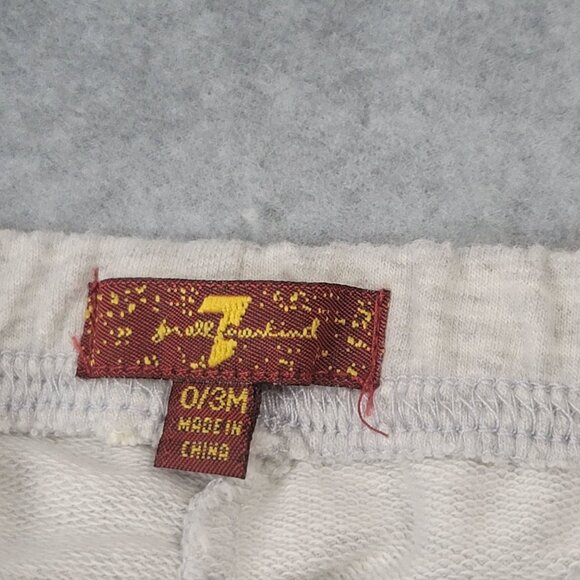 7 For All Mankind Baby Boy Outfit 3 Piece Set Newborn Orange Grey Bodysuit Pants - Picture 3 of 8